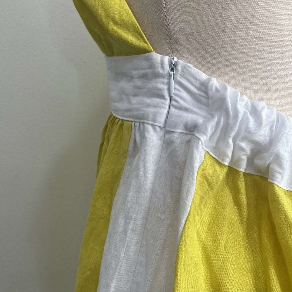 Fanm Mon Halter Linen Dress Medium Floral Embroidered NWT - Picture 10 of 14